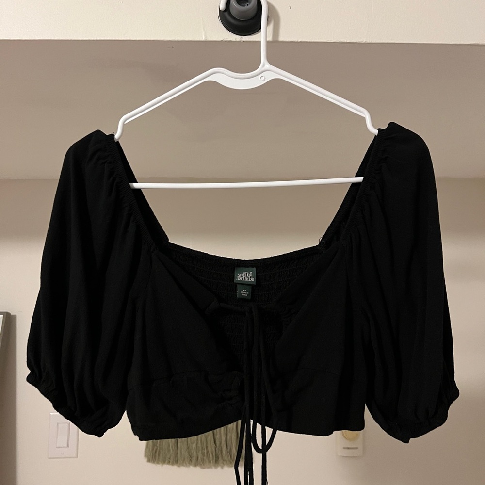 black dressy drop top